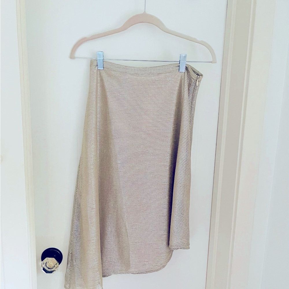 Anthropologie Isla Maude asymmetrical gold skirt